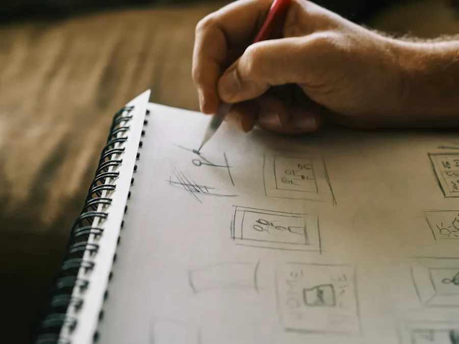 Writing in a notebook